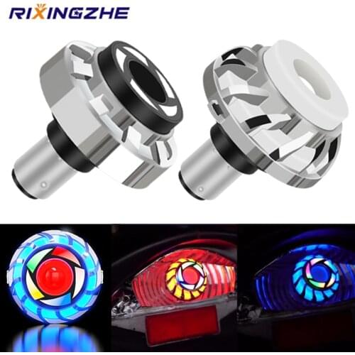 1PC 12-24V Motorcycle Headlight Angel Eye Flash Strobe Tail Brake Rear Lights LED Motorbike Accessories Universal Brake Lamp