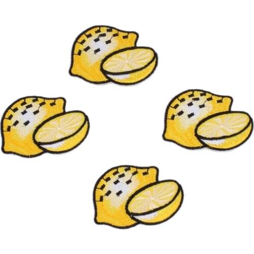 10pcs/lot Cartoon Fruits Patch Embroidery Lemon Stickers Diy Fabric Appliques Sewing Bagde for Jeans Bags Dress Shirts