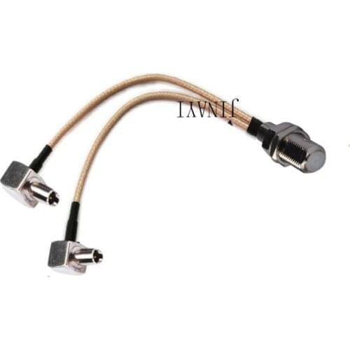 10pcs F Jack Female to 2 TS9 ts-9 Male RA Connector RF RG316 Pigtail Y Extension Cable 10/15/20/30/50cm /1m