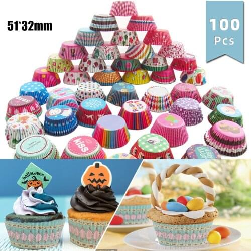 100pcs Mini Paper Cake Cup Chocolate Liners Baking Cupcake Cases Muffin Cake Cup