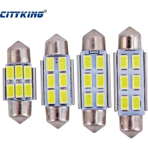 2pcs/lot Festoon 31mm 36mm 39mm 42mm 5630 5730 SMD festoon 6LED Canbus Error Free LED Dome Light Lamp For car-styling