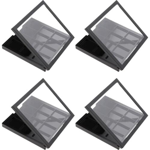 4PCS SQUARE EMPTY EYESHADOW POWDER LIPSTICK BLUSH CONTAINER PALETTE BOX 12 GRIDS