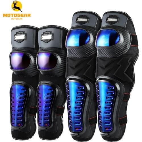 4Pcs Bluing Motorcycle Sports Protective Gears Elbow Knee Pads Guards Blue Riding Equipment