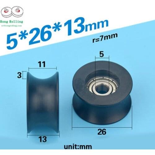 5*26*13 bearing 625zz rubber-coated bearing, furniture nylon wheel, plastic-coated pulley, outsourcing POM material pulley