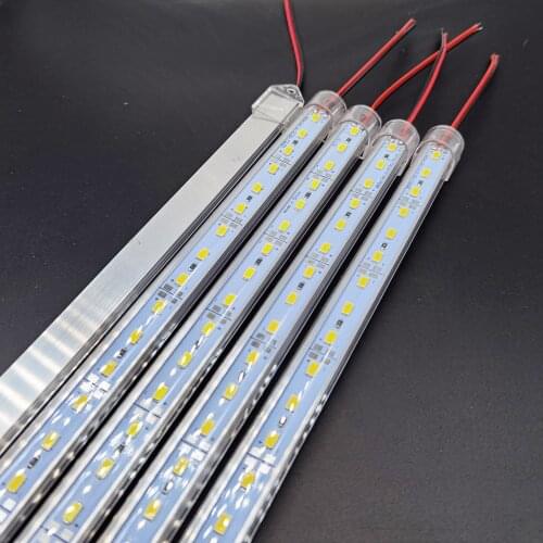 5pcs*50cm Factory Wholesale DC 12V SMD 5730 5630 LED Hard Rigid Strip Bar Light Aluminium shell +pc cover LED Bar Light 5730