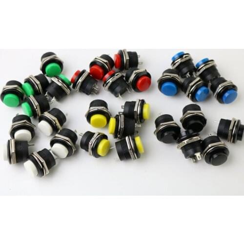 5pcs R13-507 1Pcs Momentary Button Switch Installing Hole 16mm 6A/125VAC / 3A250VAC