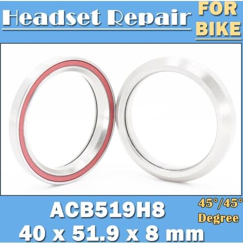 Bike Headset Bearings ACB519H8 40*51.9*8 mm 45/45 2PCS ACB Road MTB Angular Contact Bicycle Bearing K519
