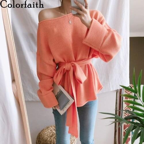 Женские пуловеры с открытыми плечами Colorfaith China At AliExpress