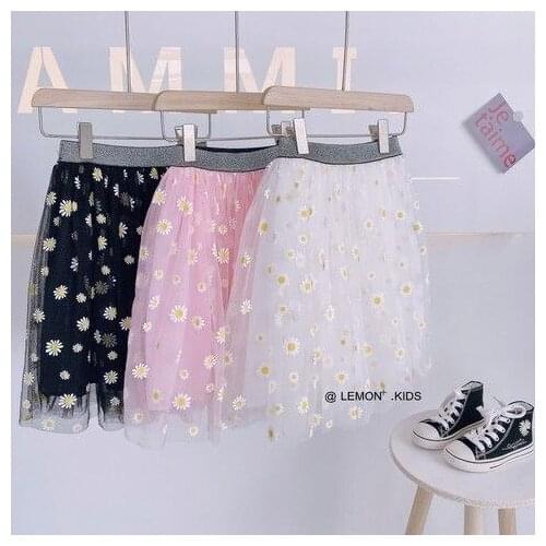 Baby Girls Tutu Skrits 2021 New Summer Kids Baby Little Daisy Net Yarn Skirt 3-9 Years Childrens Print Korean Princess Skirts