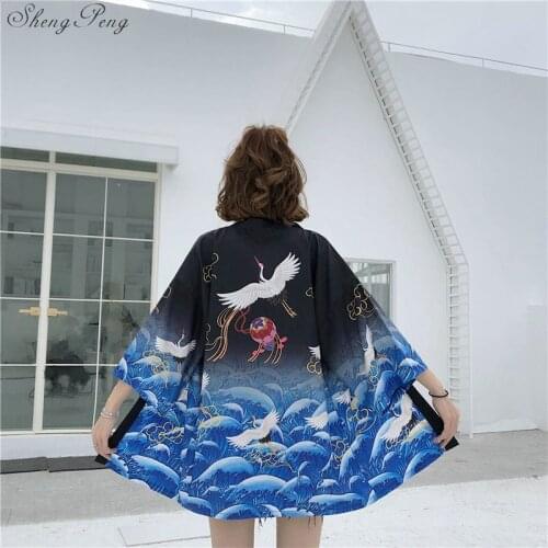 Kimonos woman 2020 Japanese kimono cardigan cosplay shirt blouse for women Japanese yukata female summer beach kimono Q833