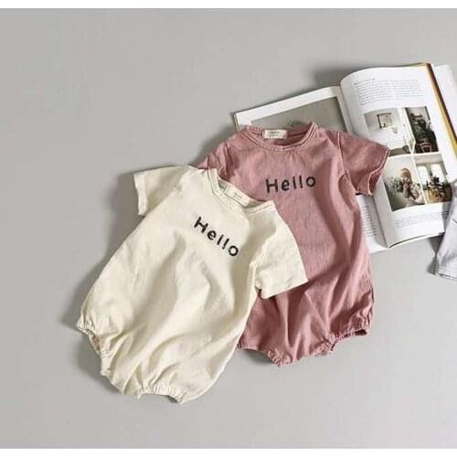 Summer Kids Girls Letter Printed Short Sleeve Triangle Romper