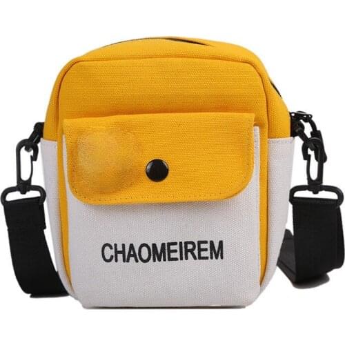 Summer Canvas Womens Fashion 2021 New Cute Student Wild Cross-body Korean Shoulder Bag Multi-function Mobile Phone Package