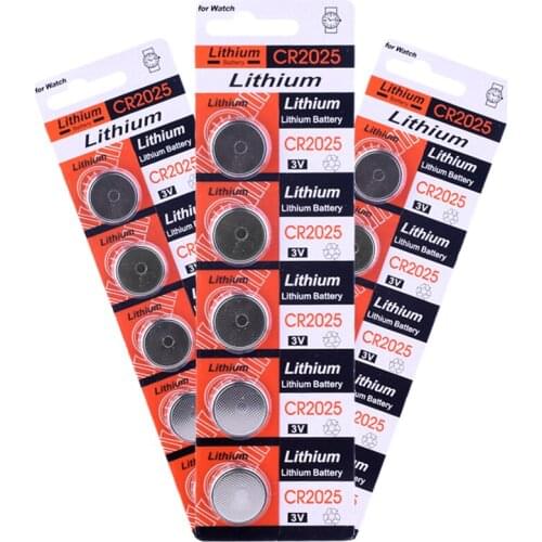 50pcs CR2025 CR 2025 3V Lithium Li-ion Button Coin Battery DL2025 BR2025 KCR2025 for remote control electronic watch Car key MP3