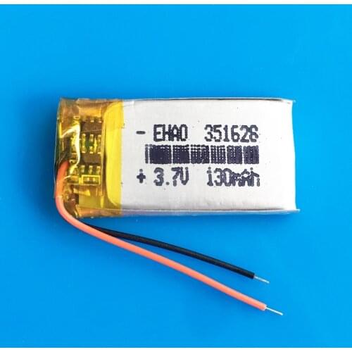 3.7V 130mAh 351628 Lithium polymer lipo rechargeable battery for MP3 GPS bluetooth speaker headset headphone camera