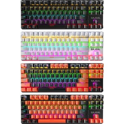 87 Keys Gaming Mechanical Keyboard Wired Blue Switch 26 Keys Rollover for Windows XP/Win7/8 IOS PC Desktop Laptop