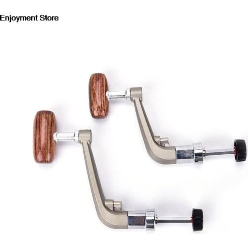Metal Spinning Fishing Reel Handle Folding Rocking Arm Wheel Wooden Knob Fishing Tackle Accessories