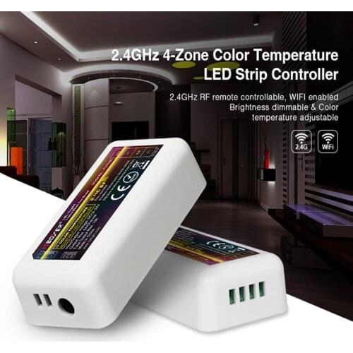 50pcs DC12-24V Mi Boxer 2.4G Dual White CW/WW Controller Receiver FUT035 Support WiFi for Color Temperature Adjustable LED Strip