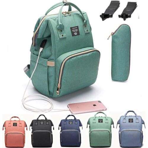 Fashion USB Charging Diaper Bags Maternity Baby Care Nappy Bag Brand Large Capacity Dry Wet Designer Travel Backpack Nursing Bag
