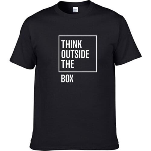 100% cotton Think Outside The Box print men T shirt casual body building o-neck men Tshirt short sleeve T-shirt tee shirt