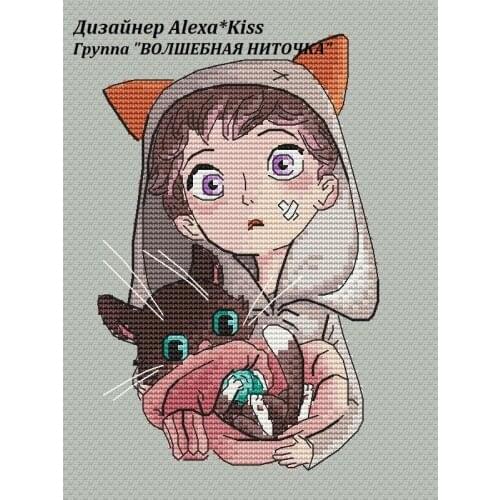 The cute girl hugging a cat Cross Stitch Kit Packages Counted Cross-Stitching Kits New Pattern Cross stich Painting Set