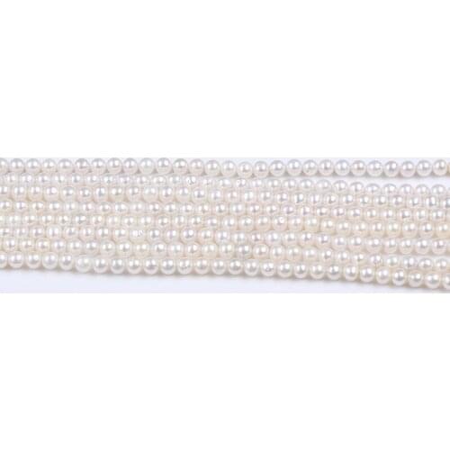 6mm natural freshwater real pearl round shape pearl strands for jewelry making