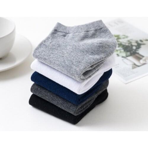 5 pairs 1 Lot Mens socks Socks for mens and womens socks socks 1 Packing solid color low cut socks White black gray