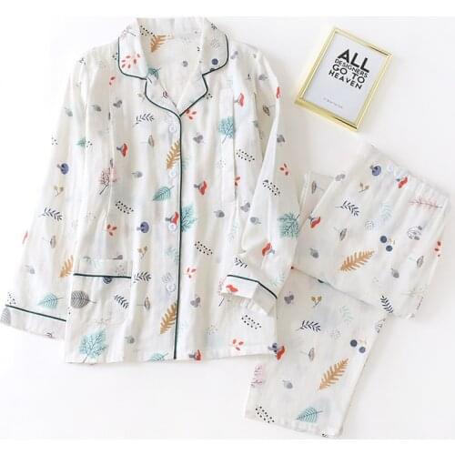Fdfklak New 100% Cotton Floral Print Maternity Wear Autumn Long Sleeve Pajamas Set Lactation Clothing Breastfeeding Suit