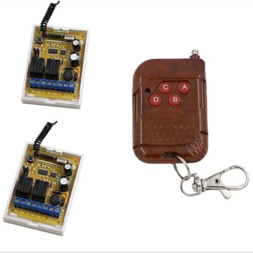 New DC12V 24V 2CH RF Wireless Remote Control Switch 2CH Relay Receiver & Peach Transmitter with 4 Buttons 315/433Mhz