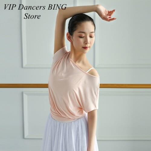 Dancer Outfit Ballet Dance Tops Adult Short Sleeve Gymnastics Clothes Fairy Lyrical Dance Costumes Classical Dancewear JL2829