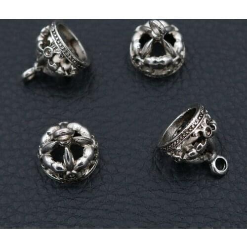 10pcs Silver Color Plated 3D Crown Charm Pendant Jewelry Findings Handmade Charms Pendants Jewelry Findings 15*13mm A2095