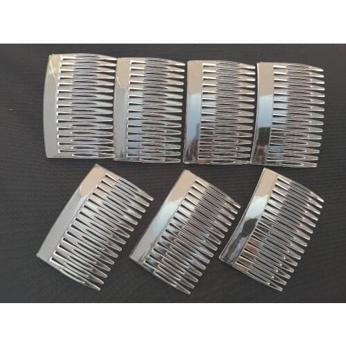 12pcs/PK Clear plastic Side comb DIY hair accessories fascinator headwear craft accessories Hair Comb Holder for Bride Wedding