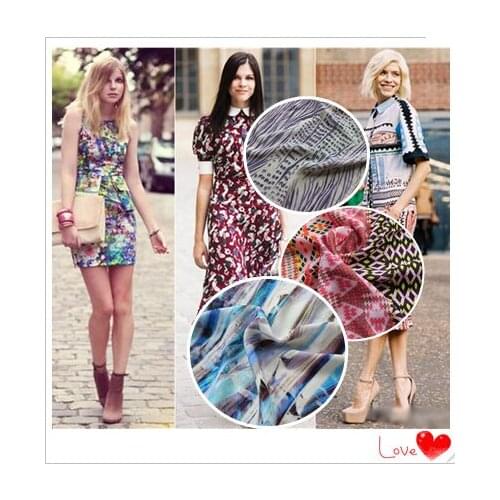 Real Silk Crepe-de-chine Real Silk Fabric Milan Fashion Week Popular Flower Type Special Offer/0.5M