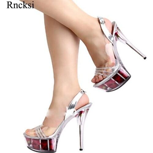 Rncksi Party Sexy Women Shoes 15CM High Heel Platforms Pole Dance/Performance /Star /Model, Sandals Party / Wedding Sandals