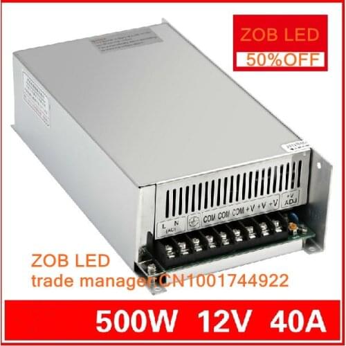 480W/500W LED Switching Power Supply,12V 40A power supply 12V Output,85-265AC input,FREE SHIPPING
