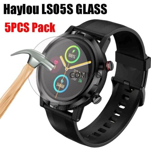 5PCS Pack Tempered Glass for Xiaomi Haylou RT LS05S Smart Watch Screen Protector Protective Film Guard for Haylou SOLAR LS05S