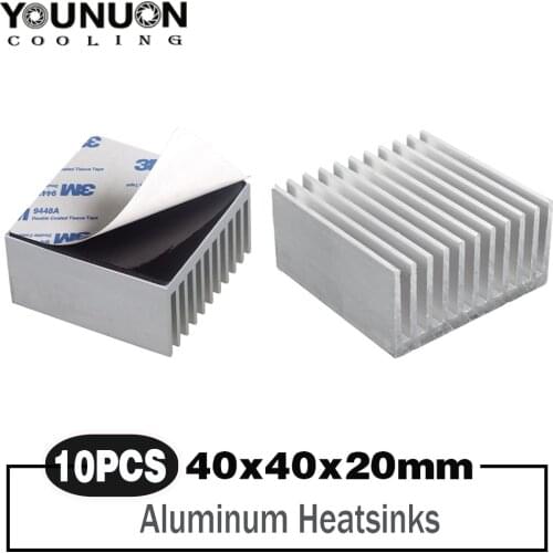 10PCS YOUNUON 40*40*20mm 40mm Heat sink Aluminum Heatsink Cooler Cooling Fin For Led Light IC Chip 40x40x20mm