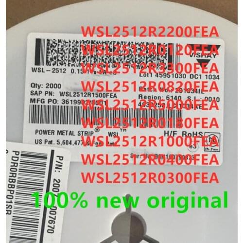 100PCS WSL2512R2200FEA WSL2512R0120FEA WSL2512R3300FEA WSL2512R0820FEA WSL2512R5000FEA WSL2512R0180FEA WSL2512R1000FEA 1% 2512