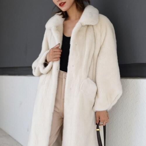 2020 Natural Winter Real Fur Coat Long Luxury Mink Jacket Korean Clothes Coats and Jackets Women 763 KJ3661