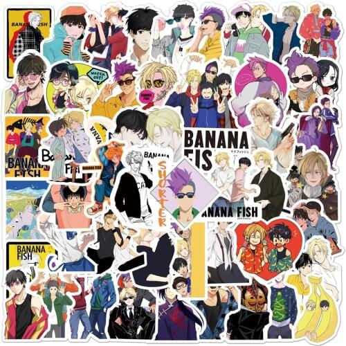50 Pcs/pack Fashion Anime BANANA FISH Graffiti Stickers for Laptop Guitar Skateboard Motorcycle Luggage Decal Sticker Kids Toys