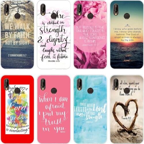 5H Bible Verse Quotes Soft Silicone Tpu Cover Case for huawei Nova 3 3i p smart
