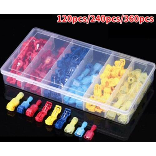 60/120/240/360/480PCS Main Line Branch Terminal Clamp T-Type Free Wire Clamp Combination Set Quick Terminal Block