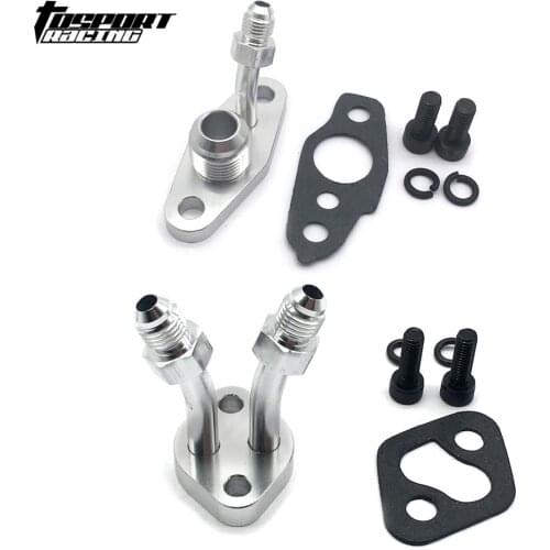 Aluminum Turbo Oil & Water Flange Kit Feed 4AN / Return 10AN for TOYOTA CT9 CT12 CT20 CT26
