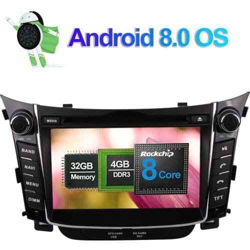 Android 9.0 Octa Core 4GB RAM 7'' LCD Car DVD Player GPS Navigation Head Unit For Hyundai i30 2012+ Radio Stereo Multimedia
