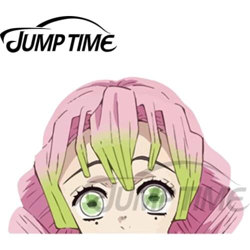 JumpTime 13 x6.3cm For Mitsuri Kanroji Peeker Kawii Girl Car Decal Cartoon Car Stickers Vinyl Material Waterproof For JDM SUV RV