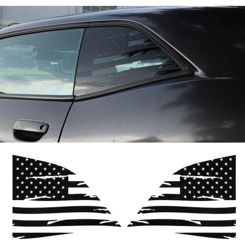 Car Side Blinds Rear Window Flag Decorative Stickers Trim for Dodge Challenger 2008-2020