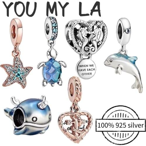 925 Pure Silver Charm Bracelet Moms Love Charm Beads Fit Original Pando Bracelet Necklace Jewelry DIY Making Gifts