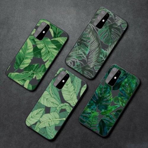 Green leaf Phone Case For Samsung A21S A32 A51 A52 A71 A50 A12 S10 S20 S21 Plus Fe Ultra