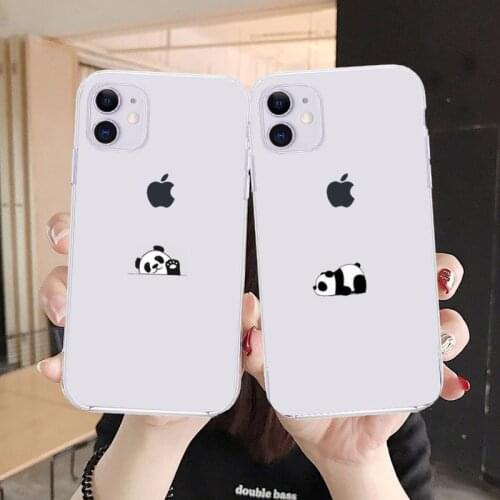 Off Panda Cat Dinosaur cartoonPhone Case Transparent soft For iphone 5 5s 5c se 6 6s 7 8 11 12 plus mini x xs xr pro max