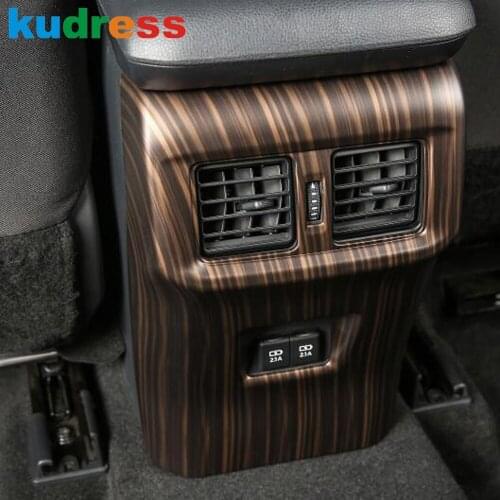 For Toyota RAV4 RAV 4 2019 2020 2021 Carbon Fiber Car Interior Rear Seat Air Vent Outlet Decoration Frame Cover Trim Accessories