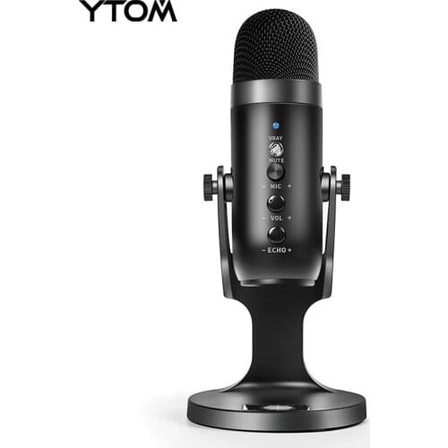 YTOM KNOB MU900 USB Condenser Microphone With Mic Stand POP Filter For Gaming Streaming Podcasting Recording YoutubeTIKTOK PC